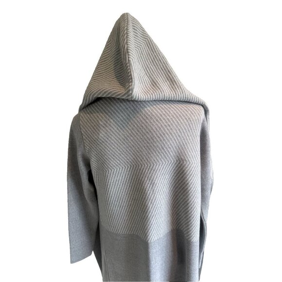 Lineamaglia 48 % Wool Blend Open Cardigan Hooded Size Small Gray Italy - Picture 10 of 13